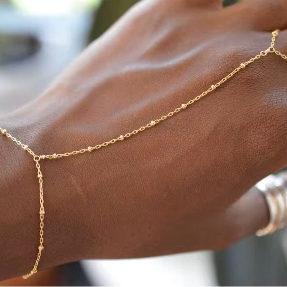Elegant Gold Hand Chain Bracelet